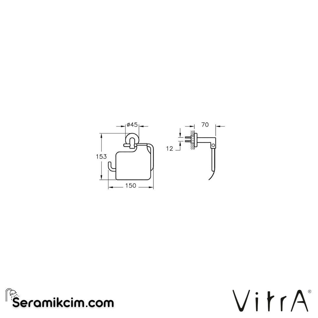 VitrA Minimax Tuvalet Kağıtlığı (kapaklı) A44788 - A44788