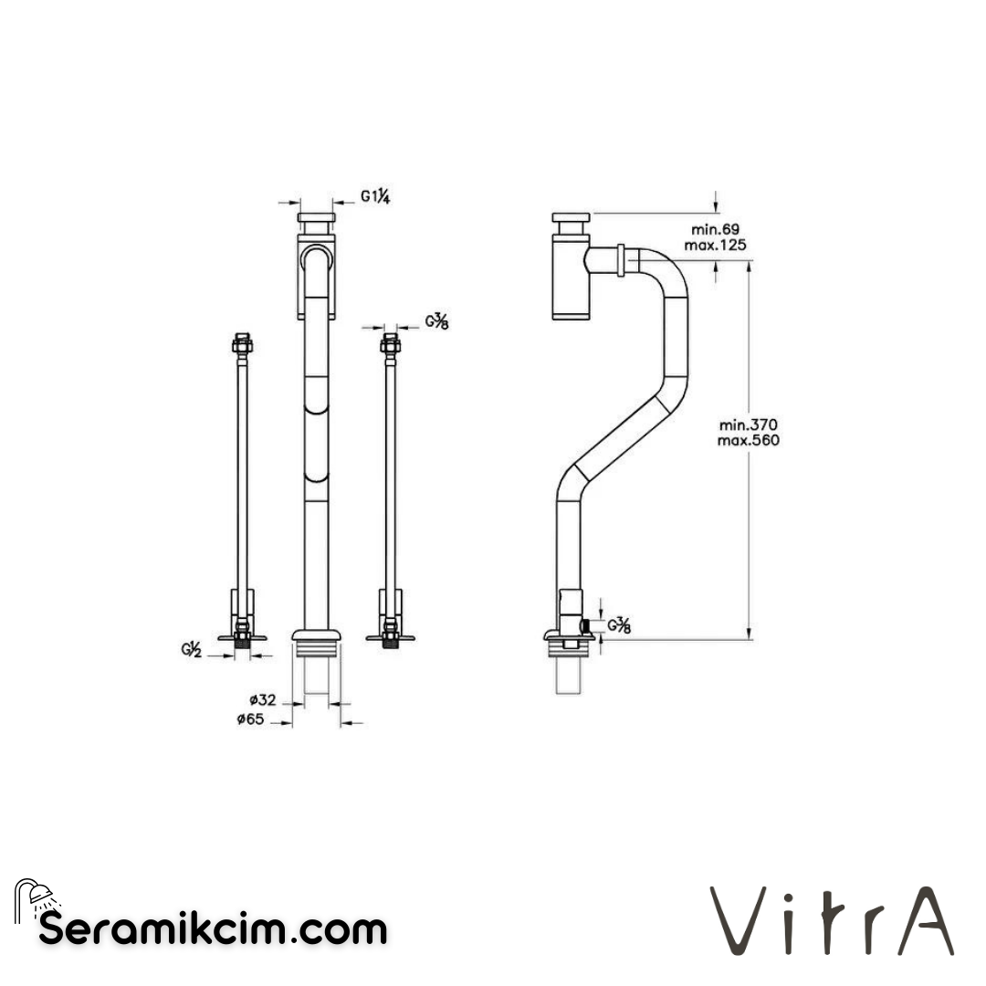 VitrA  Monoblok sifon seti, krom A45157 - A45157