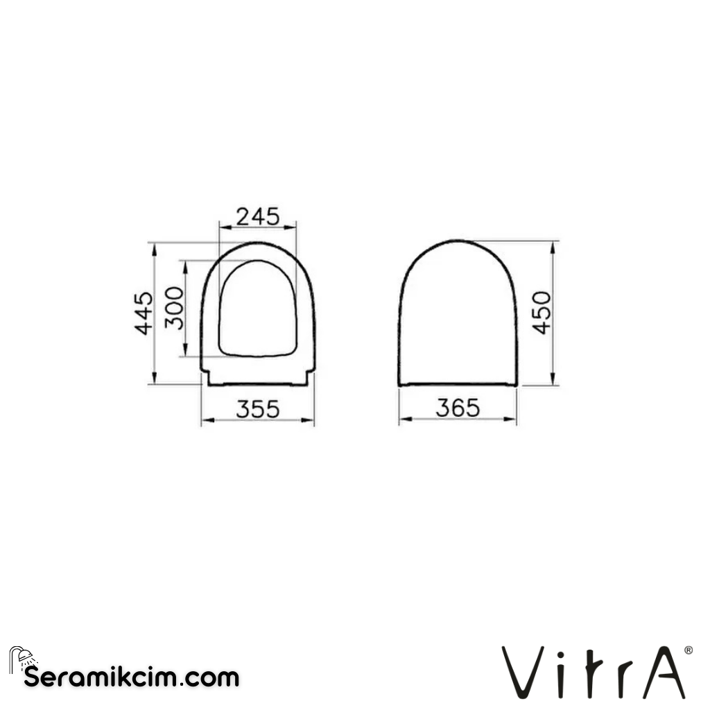 VitrA Nest Klozet Kapağı Duroplast, Üstten Sıkmalı Yavaş Kapanır, Metal Menteşeli, Beyaz 89-003-009 - 89-003-009