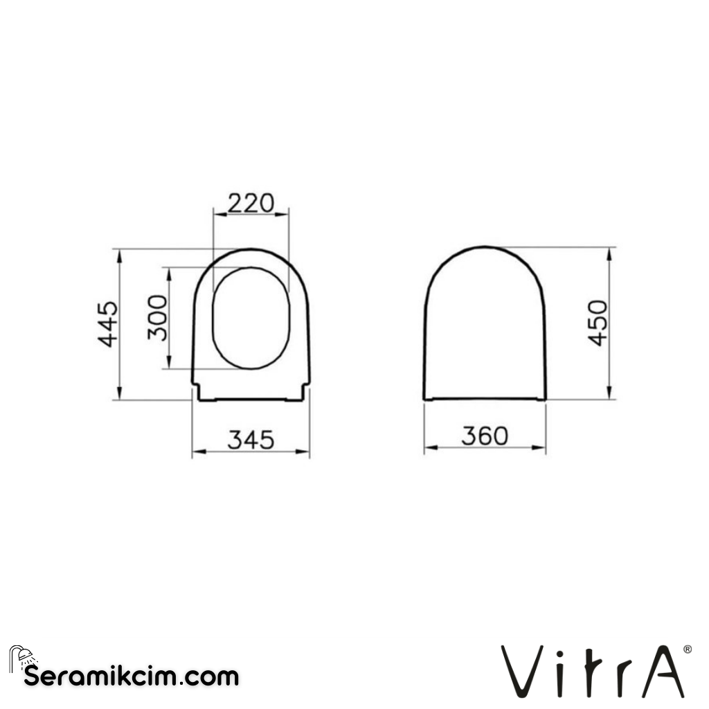 VitrA Nest Klozet Kapağı Duroplast, Üstten Sıkmalı Yavaş Kapanır, Metal Menteşeli, Beyaz 89-003-509 - 89-003-509