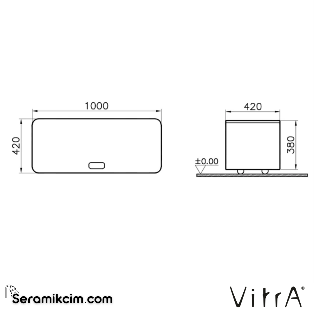 VitrA Nest Trendy Alt Ünite 100 cm, tekerlekli hareli doğal ahşap 56184 - 56184