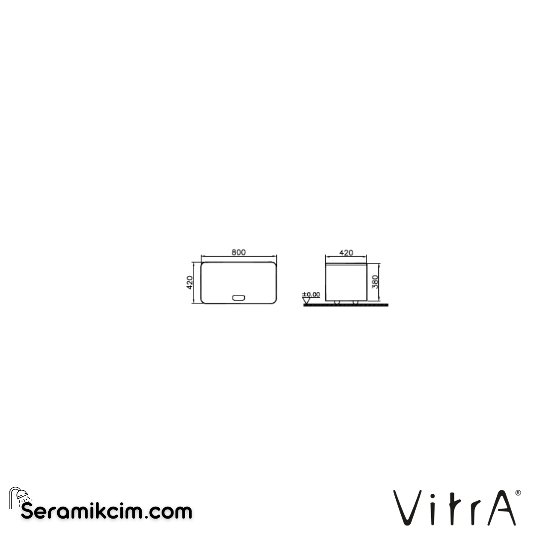 VitrA Nest Trendy Alt Ünite 80 cm, tekerlekli hareli doğal ahşap 56181 - 56181