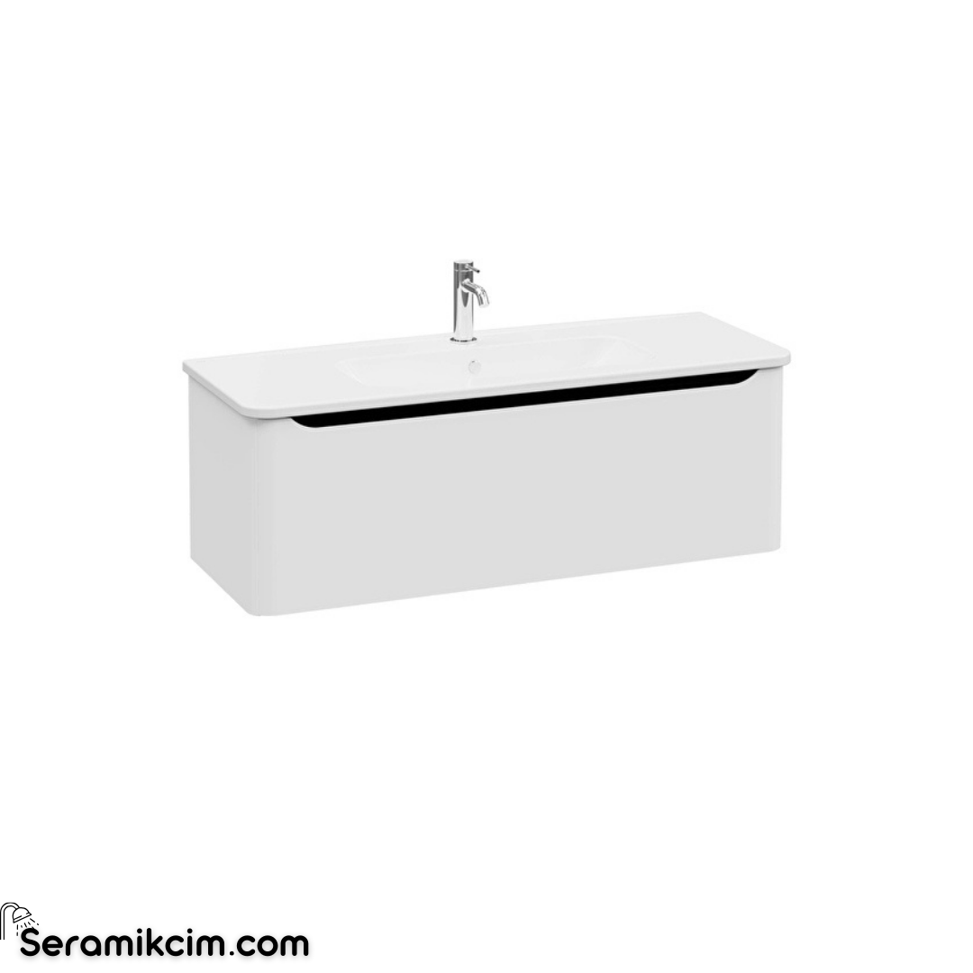 Vitra New Integra Round Lavabo Dolabı 120 Cm Bir Çekmeceli Mat Açık Gri 69930
