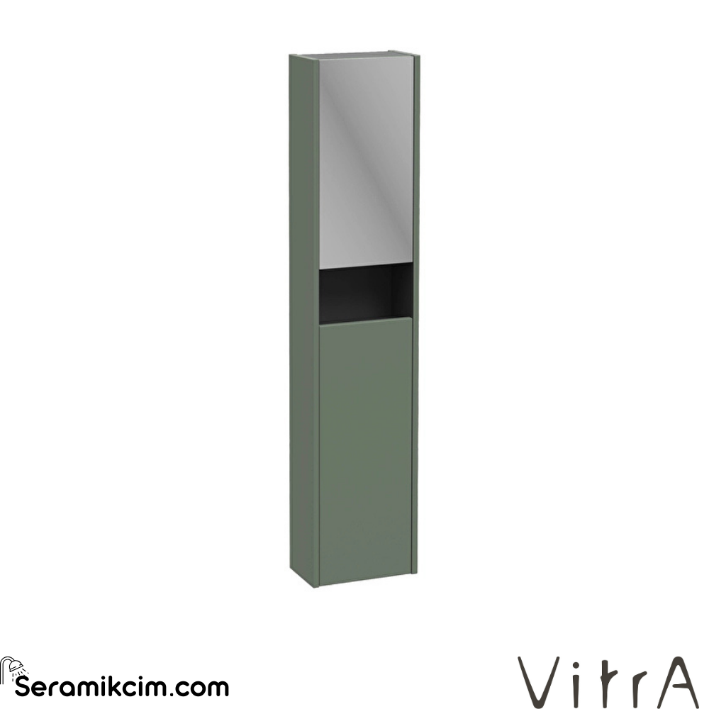 Vitra New Integra Square Boy Dolabı 30 Cm İki Kapaklı Dar Mat Yeşil Sol 80350