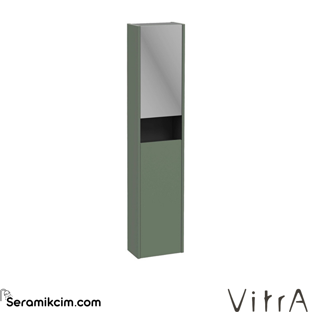 Vitra New Integra Square Boy Dolabı 30 Cm İki Kapaklı Dar Mat Yeşil Sağ 80341