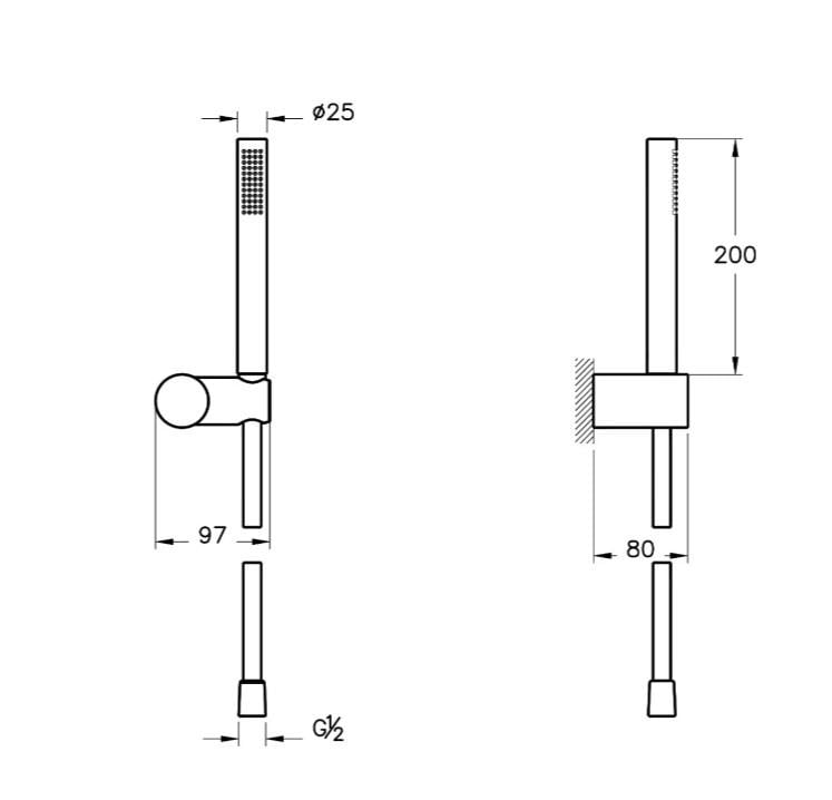 Vitra Origin 1F El Duşu Takımı , F.Nikel