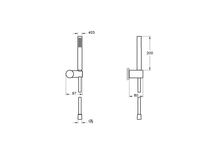 Vitra Origin 1F El Duşu Takımı , Mat Siyah