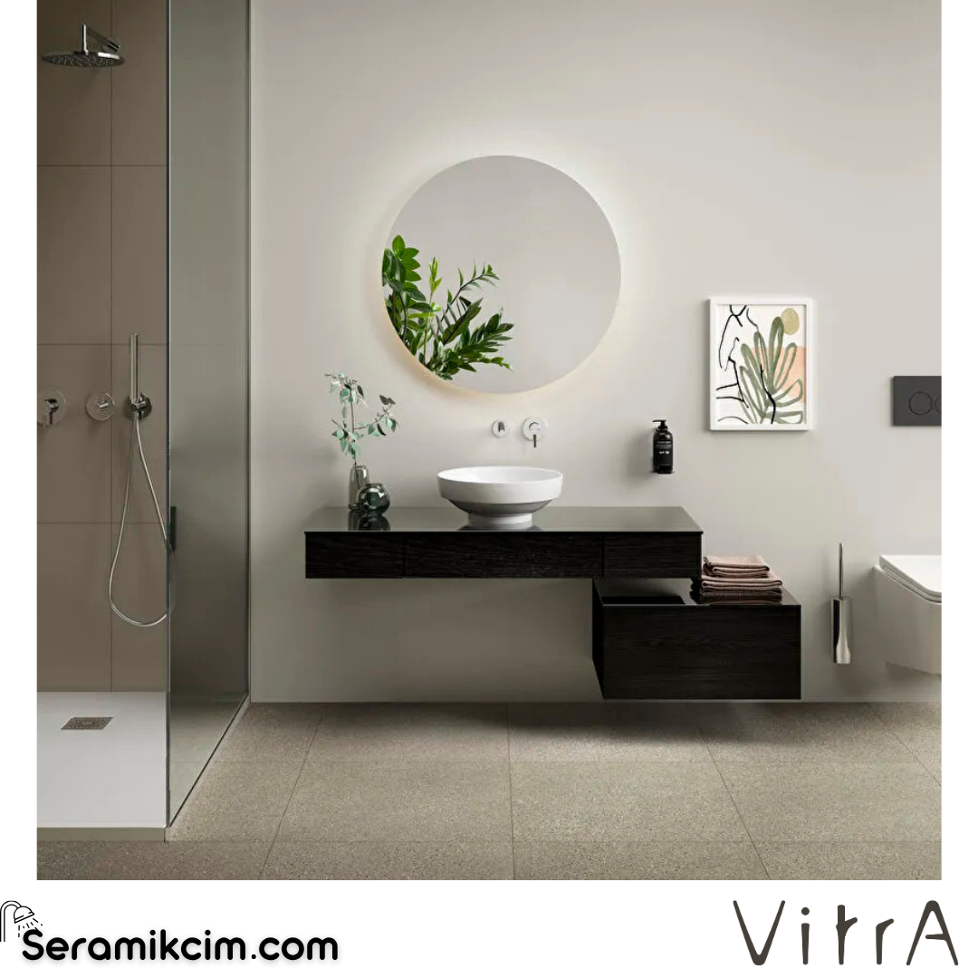 VitrA Origin Alt Ünite 60 cm, Tek Çekmeceli Hareli Siyah Meşe 65698