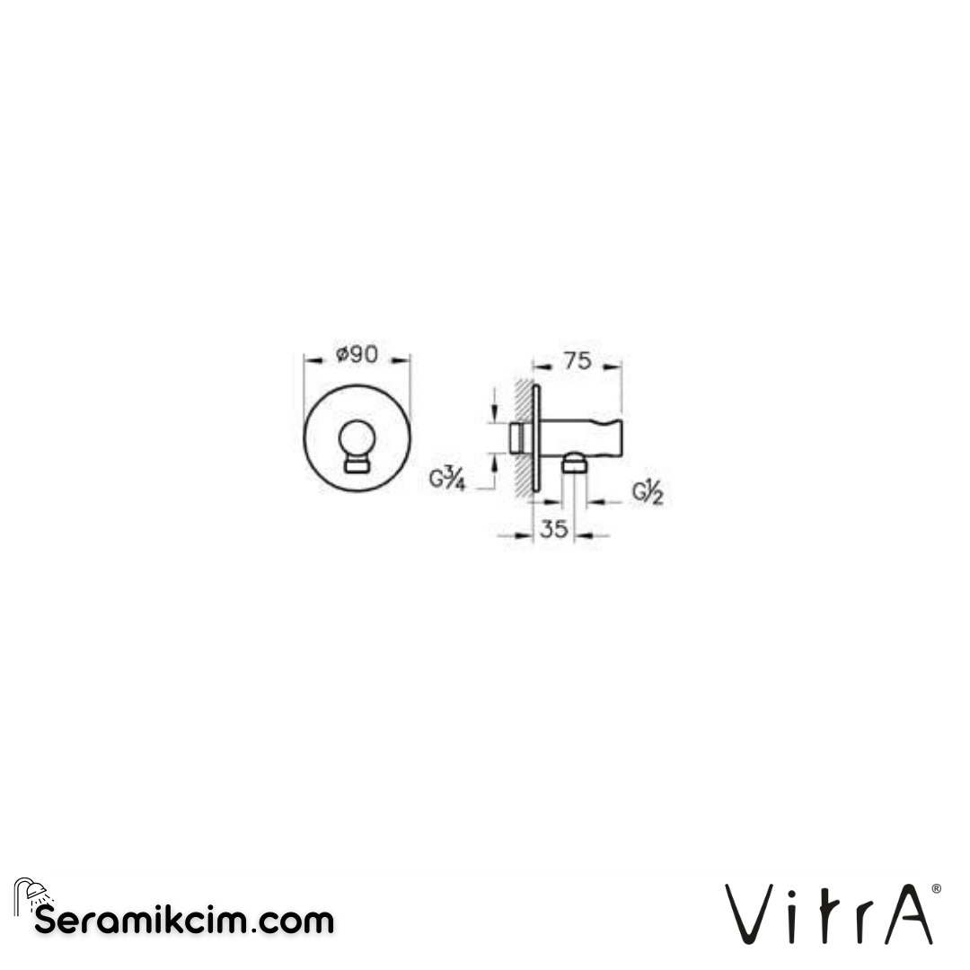 Vitra Origin Ankastre El Duşu Çıkışı Krom A42625 - A42625