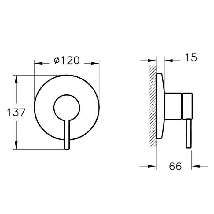 Vitra Origin Ankastre Lavabo Bataryası- Duvardan Kontrol Sıva Üstü Grubu - Minibox, Mat Siyah