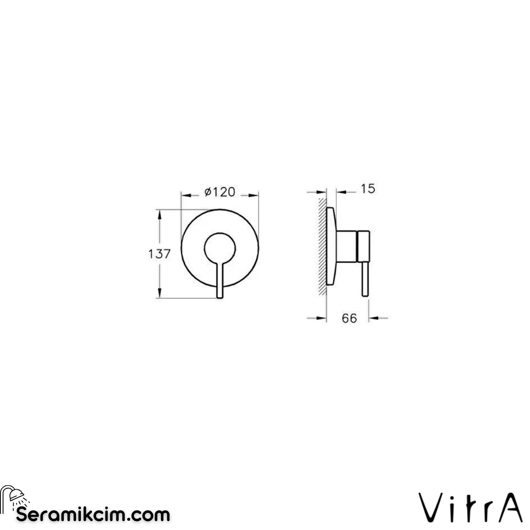 Vitra Origin Ankastre Lavabo Bataryası- Duvardan Kontrol Sıva Üstü Grubu - Minibox, F.Nikel