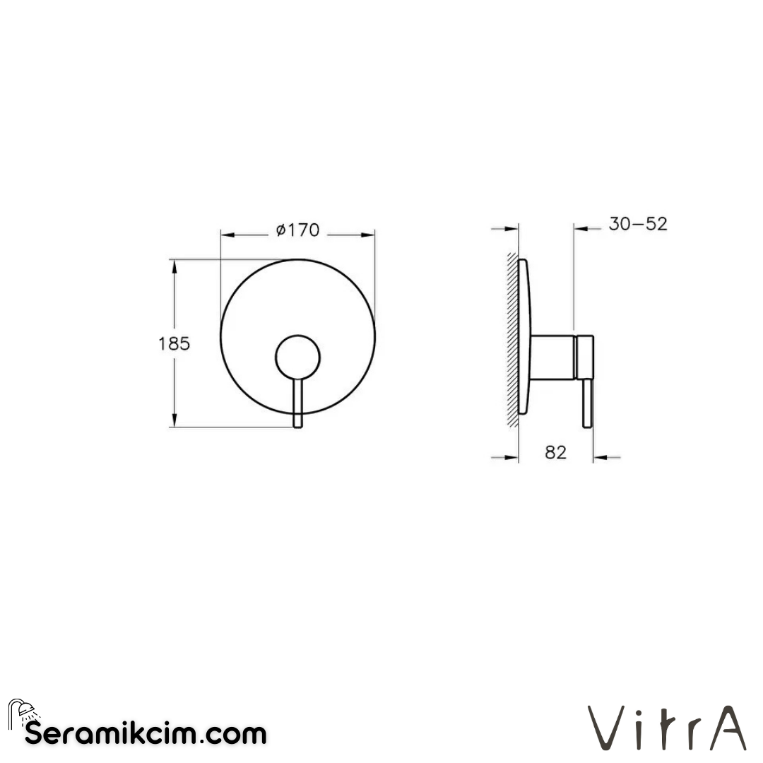 VitrA Origin Ankastre Mekanik Banyo Bataryası (V-Box, sıva üstü grubu) Fırçalı Nikel A4282334 - A4282334