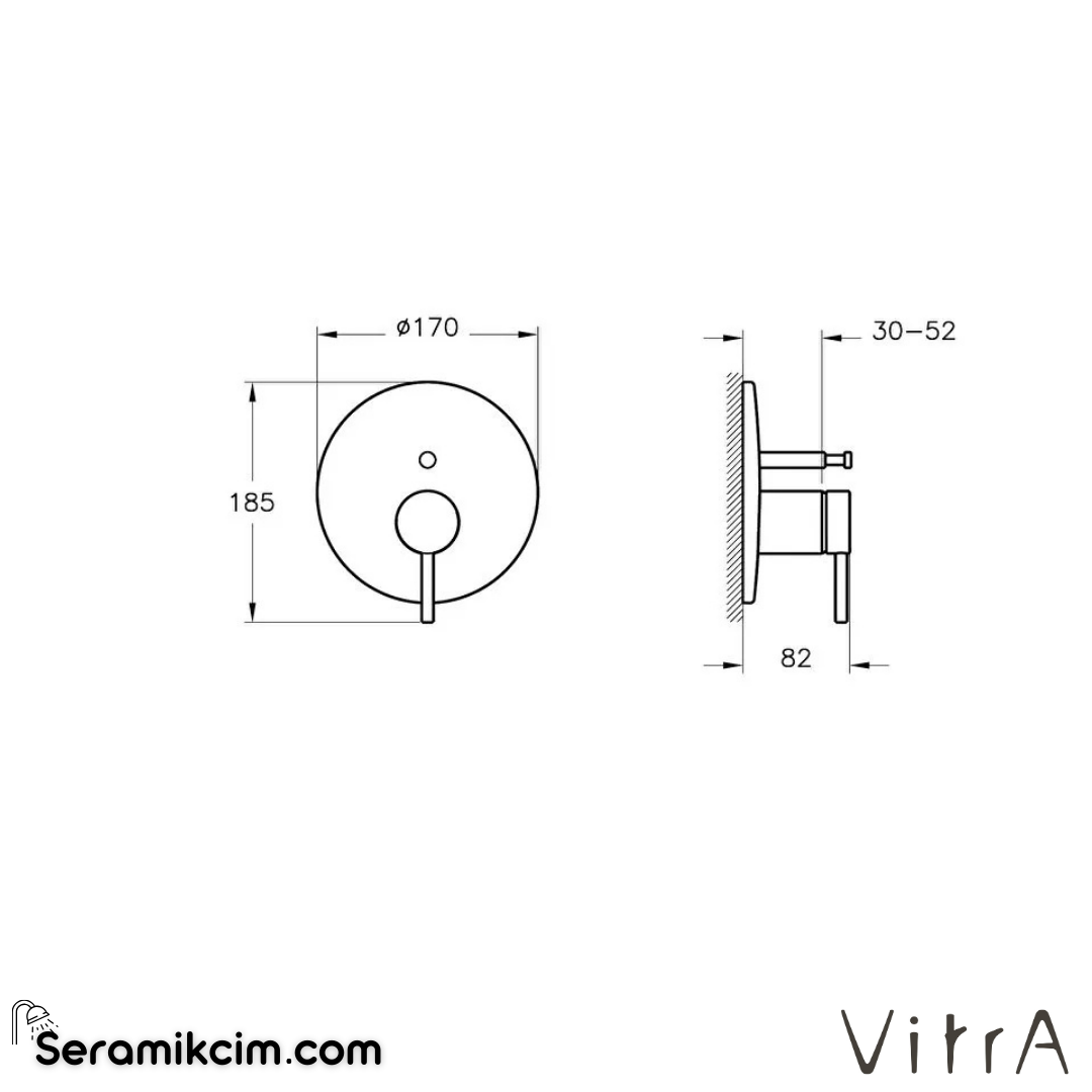 VitrA Origin Ankastre Mekanik Banyo Bataryası (V-Box, sıva üstü grubu) Mat Siyah A4282236 - A4282236