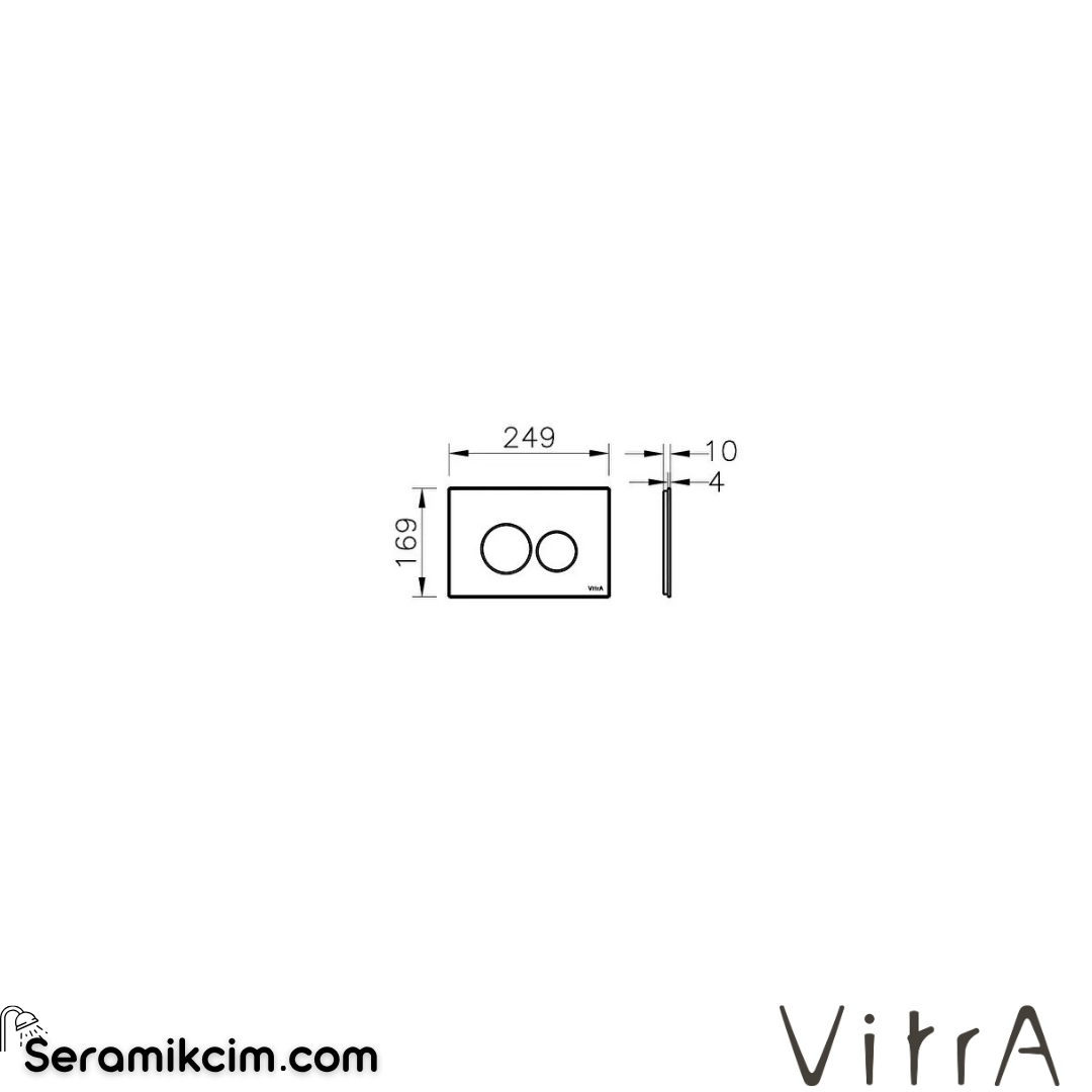 VitrA Origin Cam Kumanda Paneli Terra Rosa 740-1604