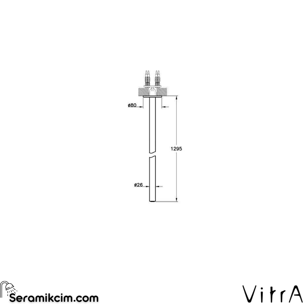 Vitra Origin Çıkış Ucu (Tavandan), Mat Siyah