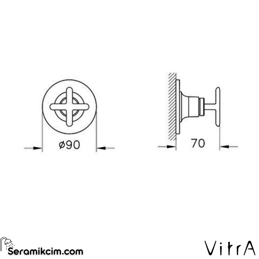 Vitra Origin Classic Ankastre 3 Yollu Yönlendirici (Sıva Üstü Grubu), Mat Siyah