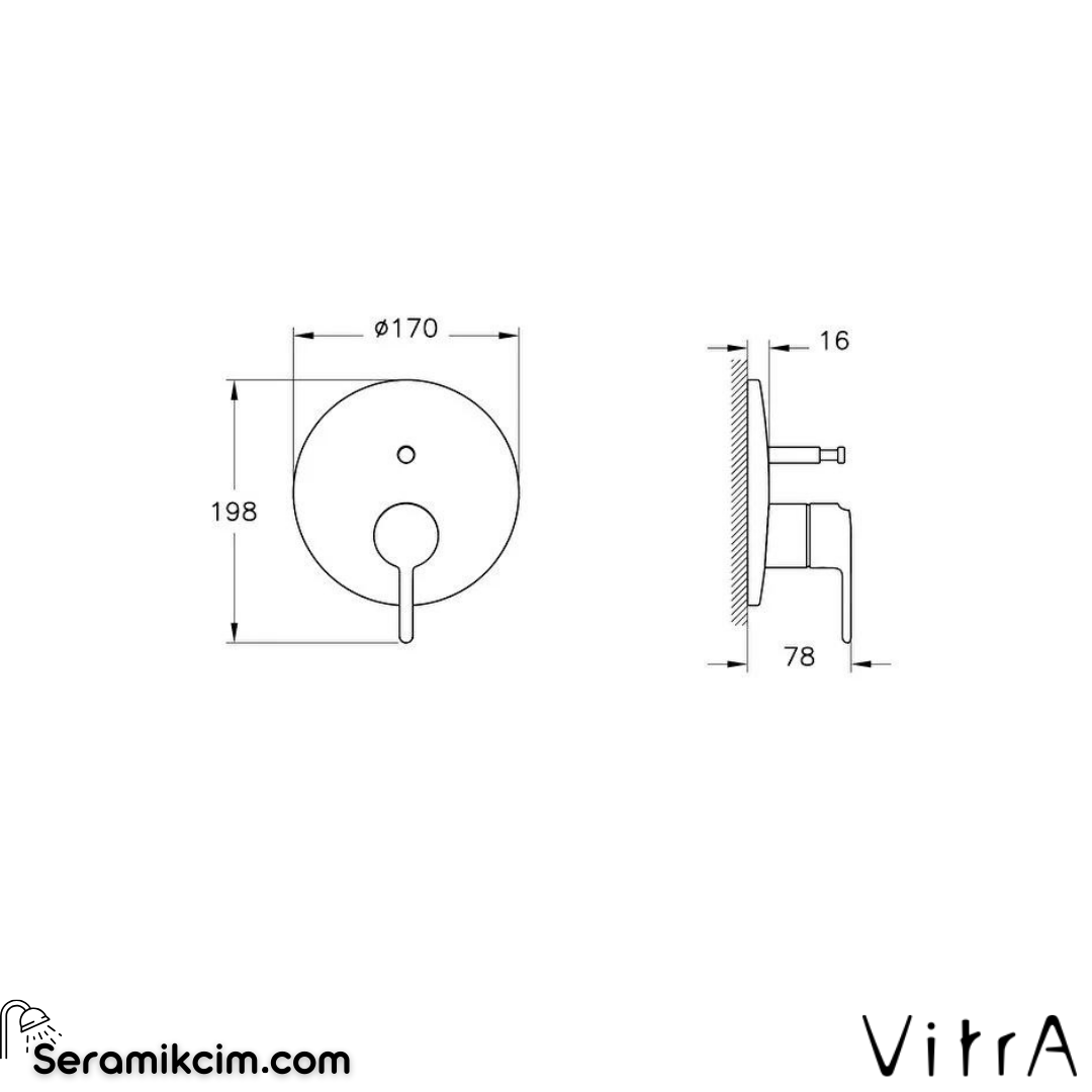 Vitra Origin Classic Ankastre Banyo Bataryası (Minibox) (Sıva Üstü Grubu), Fırçalı Altın