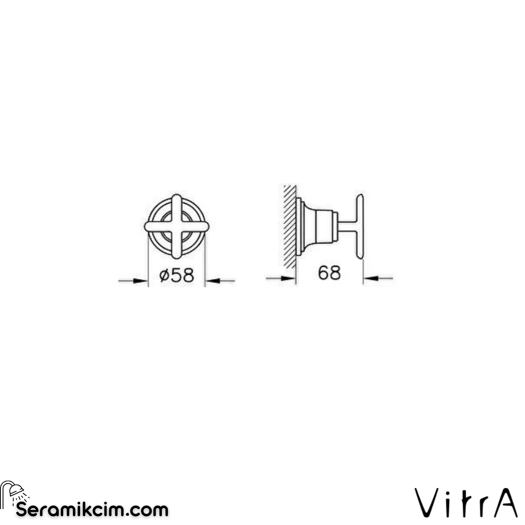 Vitra Origin Classic Ankastre Stop Valf, Fırçalı Altın