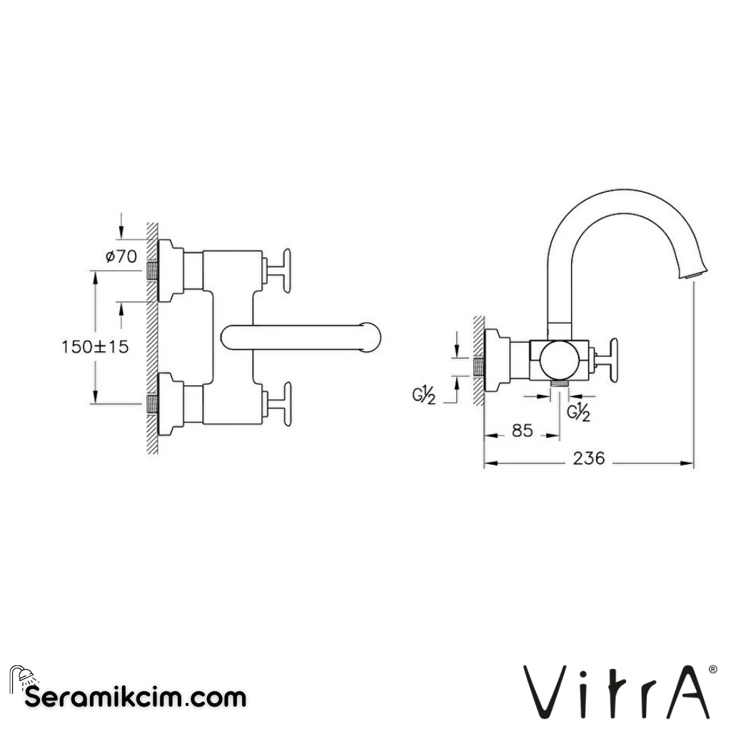 Vitra Origin Classic Banyo Bataryası Krom A42893 - A42893