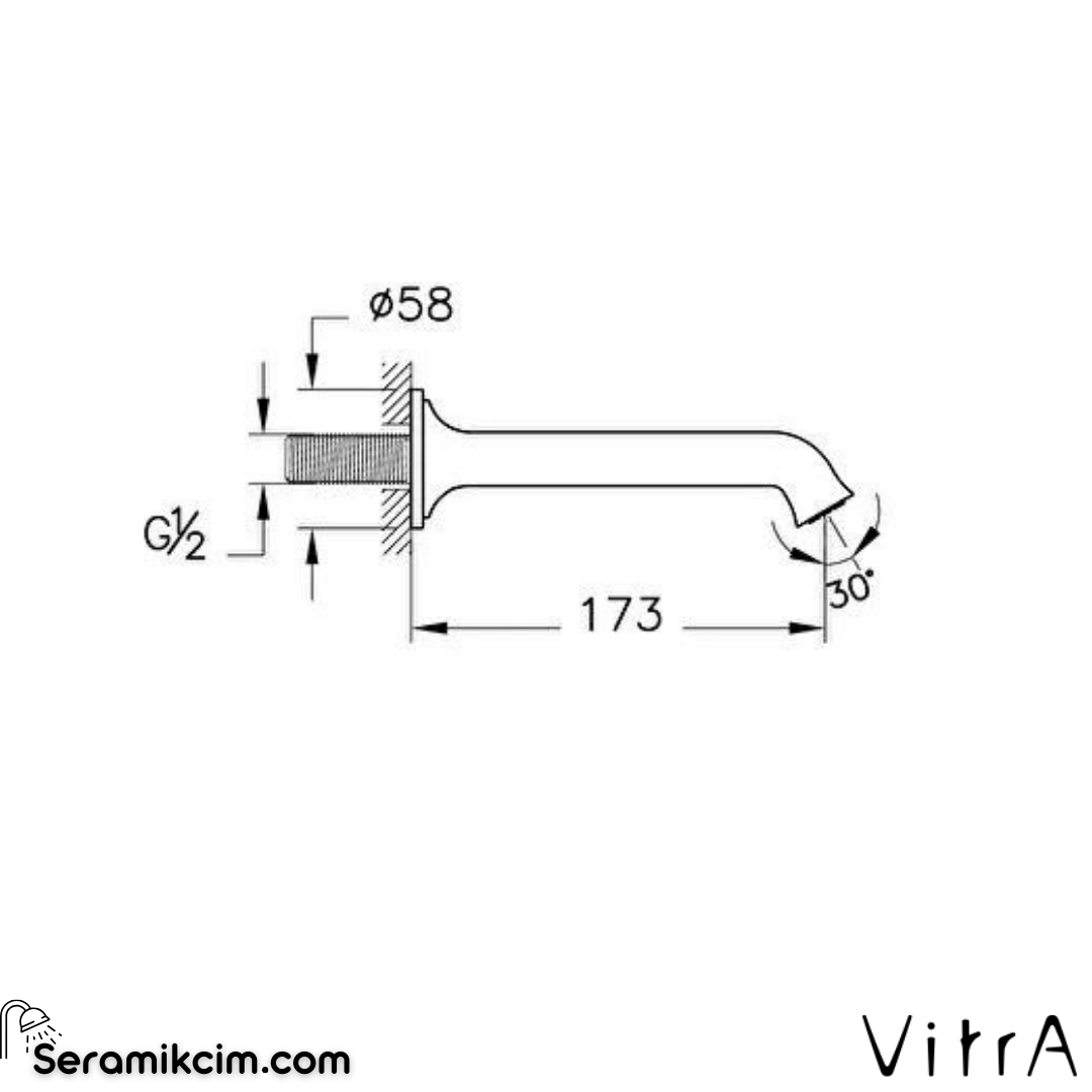 Vitra Origin Classic Çıkış Ucu, Krom