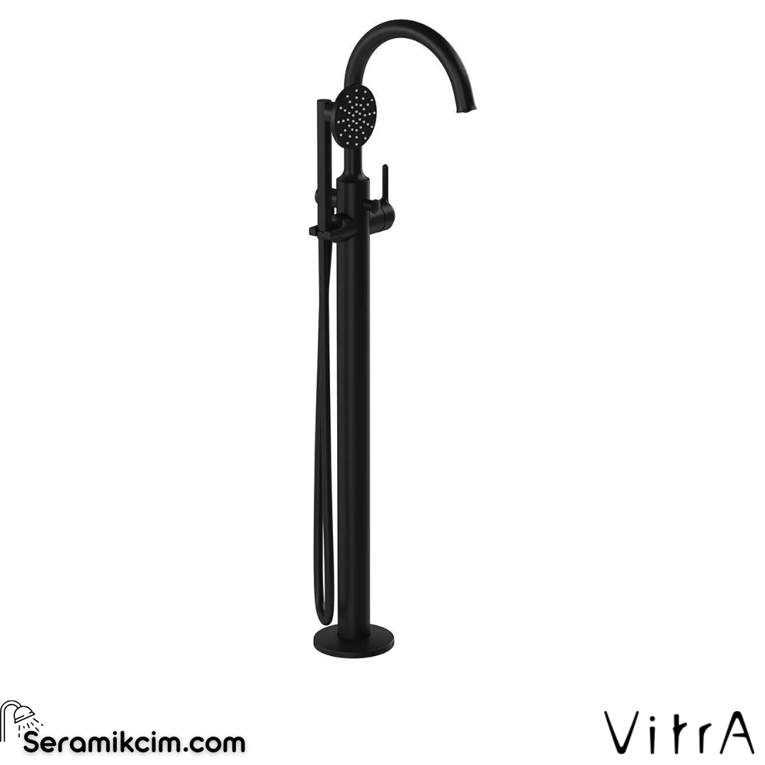 Vitra Origin Classic Küvet Bataryası (Yerden, El Duşlu), Mat Siyah