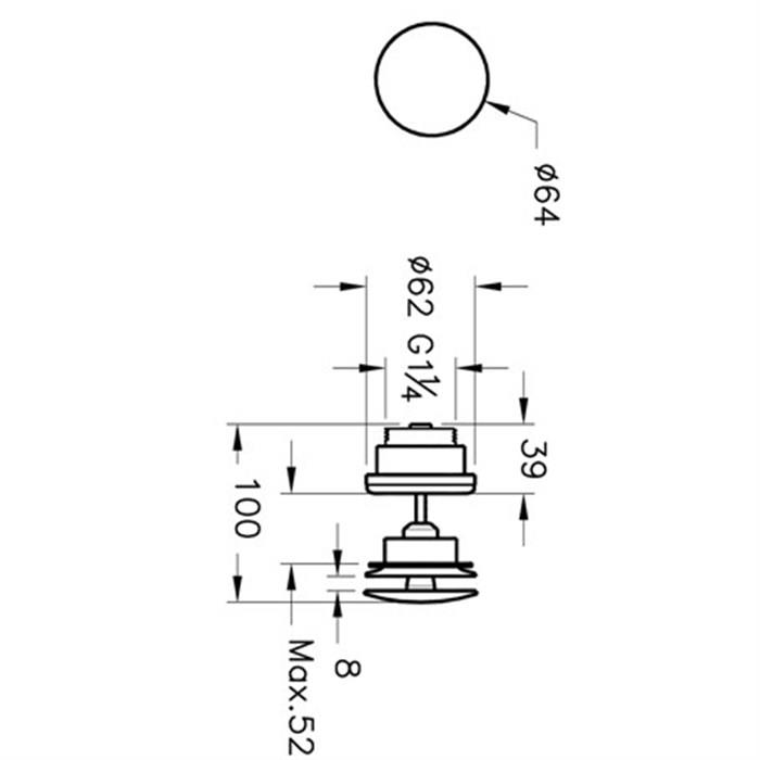 Vitra Origin Classic Lavabo Yuvarlak Süzgeci Universal (Sabit), Krom