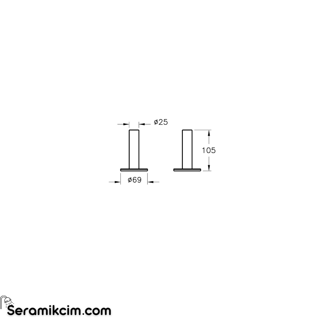 VitrA Origin Dış Fırçalığı, yerden, tekli, Parlak bakır A4489629