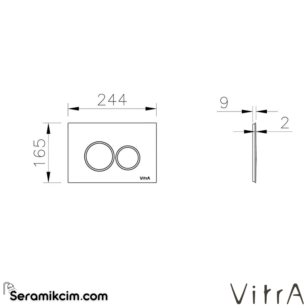 VitrA Origin Kumanda Paneli, Bej 740-1602 - 740-1602
