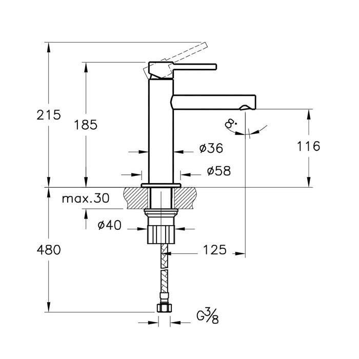 Vitra Origin Lavabo Bataryası , Krom