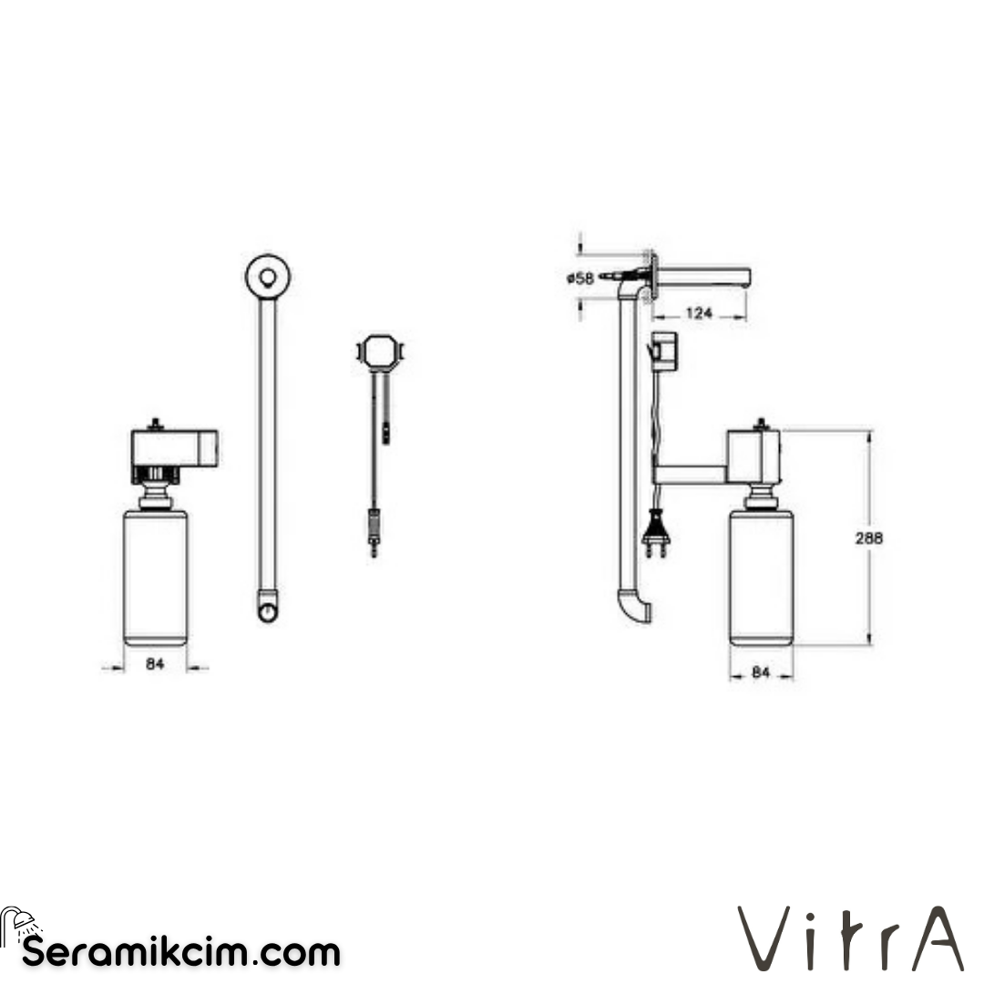 VitrA Origin Temassız Sıvı Sabunluk/Ankastre ,Pilli Parlak Bakır A4475929
