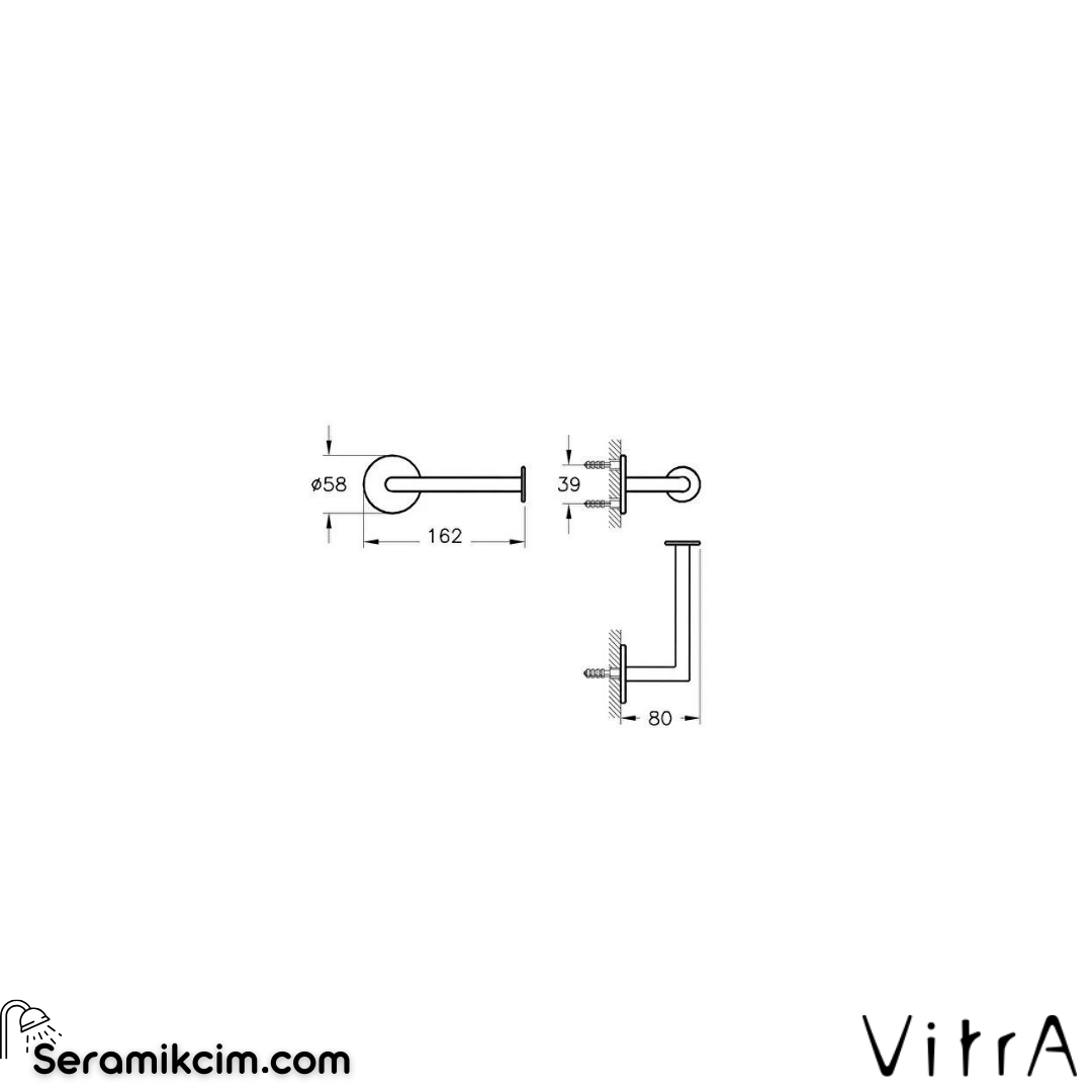 Vitra Origin Tuvalet Kağıtlığı-Bakır
