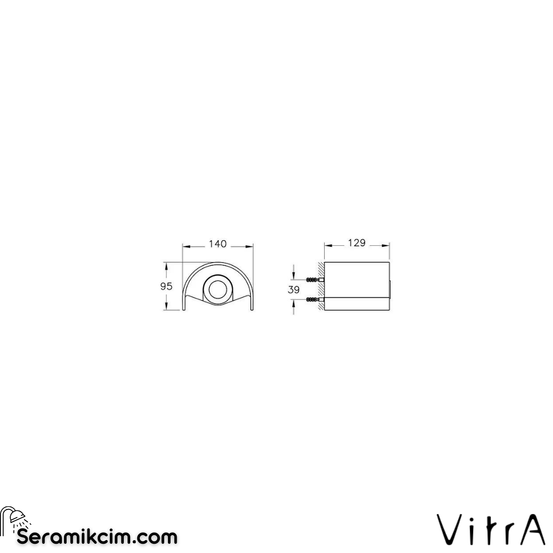 Vitra Origin Tuvalet Kağıtlığı, Kapaklı, Bakır