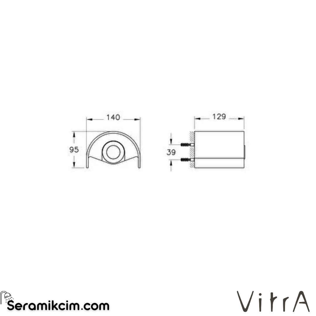 VitrA Origin Tuvalet Kağıtlığı (kapaklı) Parlak Altın A4488874