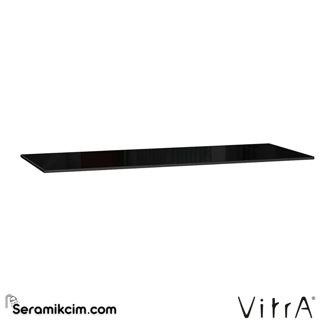 VitrA Origin Üst Tezgah 120 cm, cam armatür deliksiz, sifon deliksiz, siyah 66977 - 66977