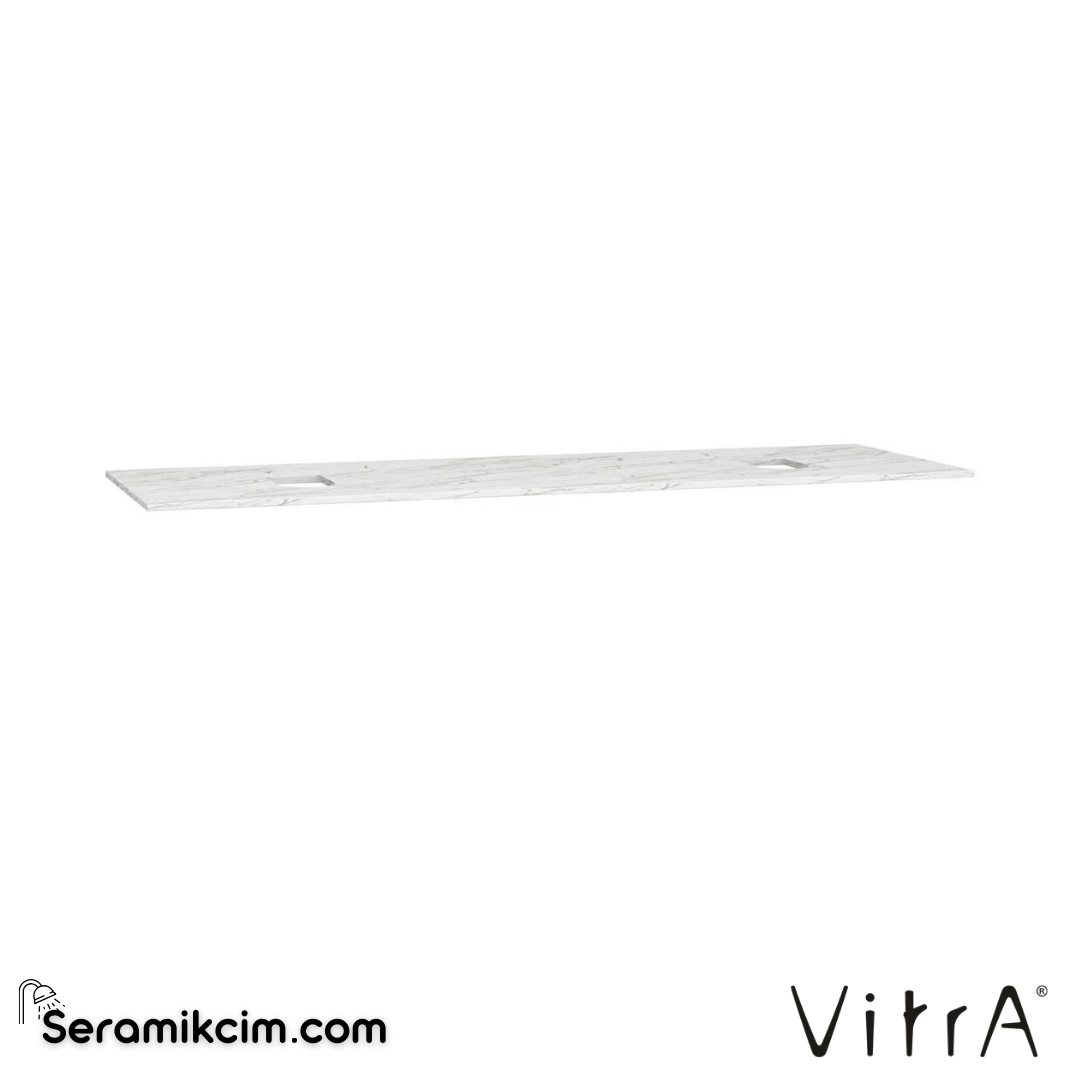 VitrA Origin Üst Tezgah 150 cm, neolith armatür deliksiz, çift sifon delikli, calacatta silk 65753 - 65753