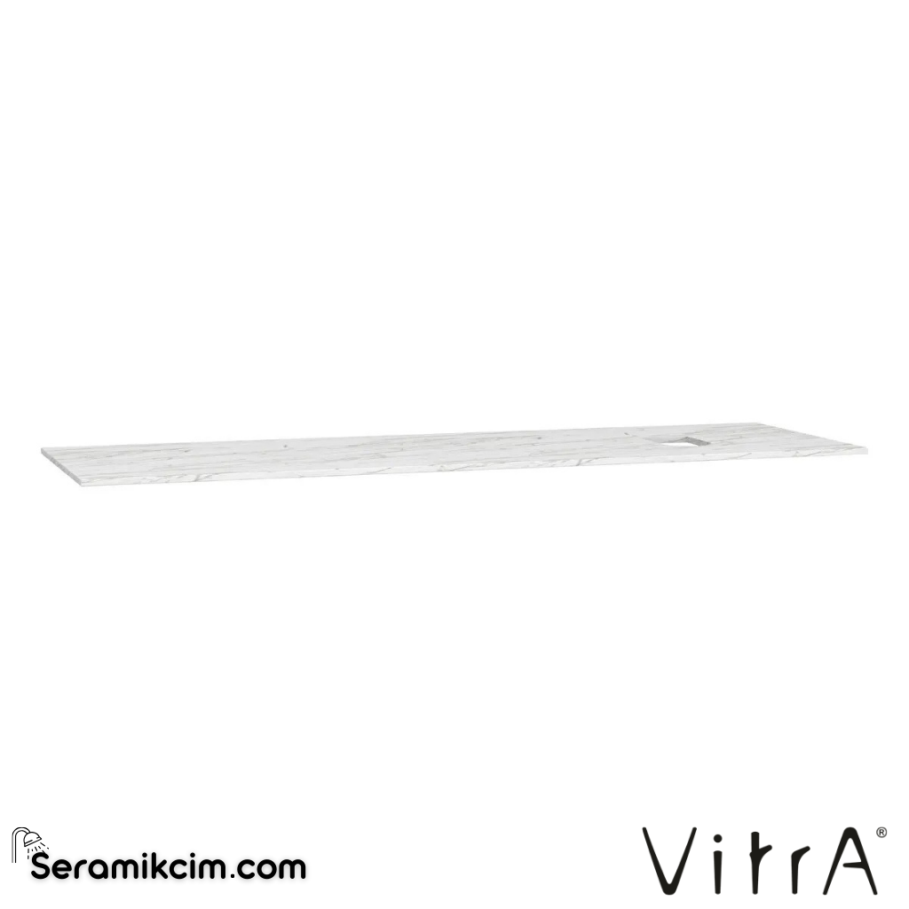 VitrA Origin Üst Tezgah 150 cm, neolith armatür delikli, sağ sifon delikli, calacatta silk 65750 - 65750