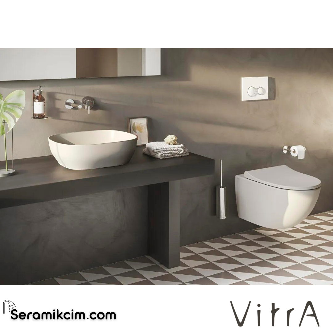VitrA Outline Çanak Lavabo Dikdörtgen, 45x41 cm Armatür Deliksiz, Su Taşma Deliksiz, Clean, Mat Bej - 5994B420-0016
