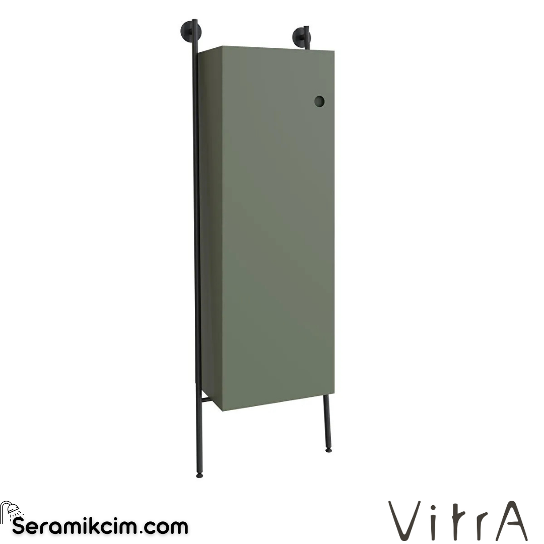 VitrA Plural Boy Dolabı 50 cm bir kapaklı mat retro yeşili sol 80484