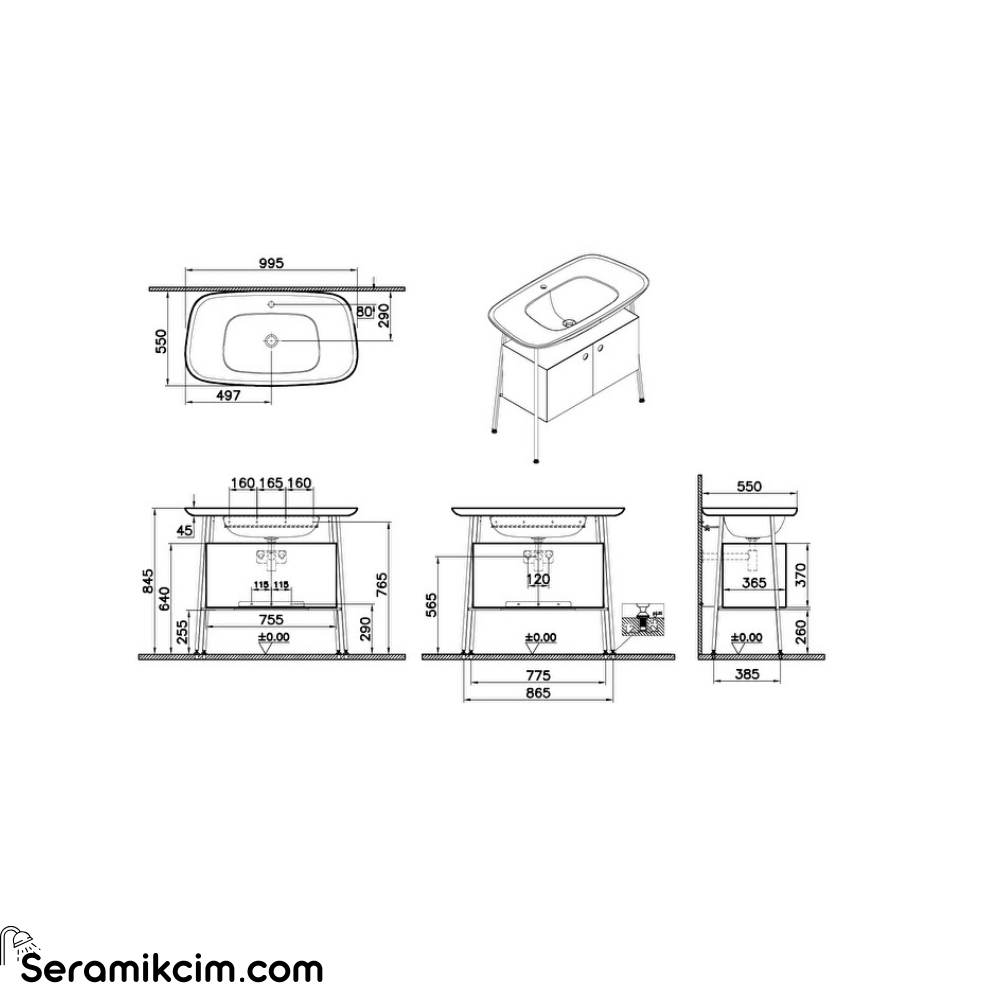Vitra Plural Lavabo Dolabı 100 Cm İki Kapaklı Tek Armatür Delikli Parlak Beyaz Seramik Lavabolu Mat Bordo 80454