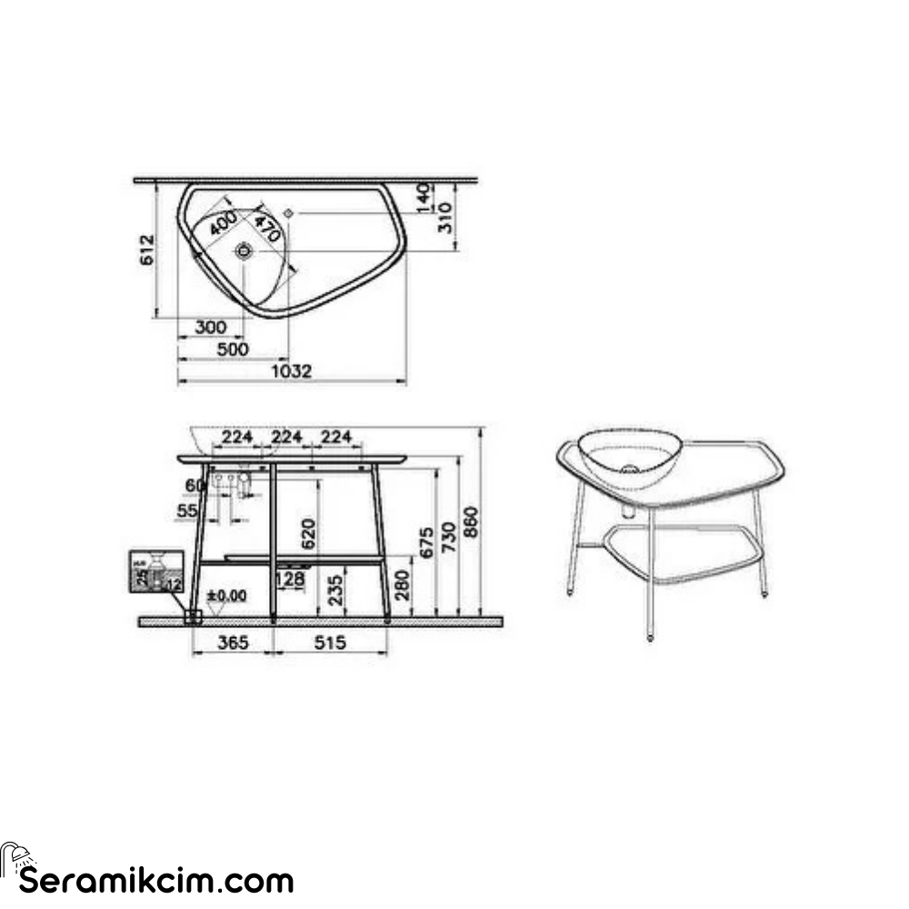 Vitra Plural Seramik Tezgah 100 Cm Sol Armatür Delikli, Beyaz Seramik Tezgah, Koyu Meşe 62570