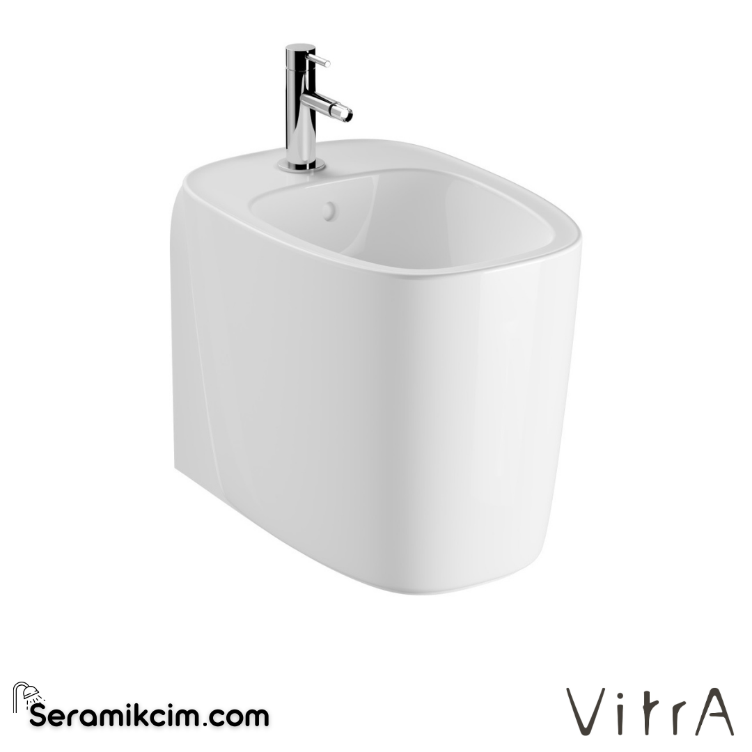VitrA Plural Yerden Bide Duvara Tam Dayalı, 55 cm Tek Armatür Delikli, Su Taşma Delikli, Yanlardan Deliksiz, Clean, Beyaz - 7816B403-0288