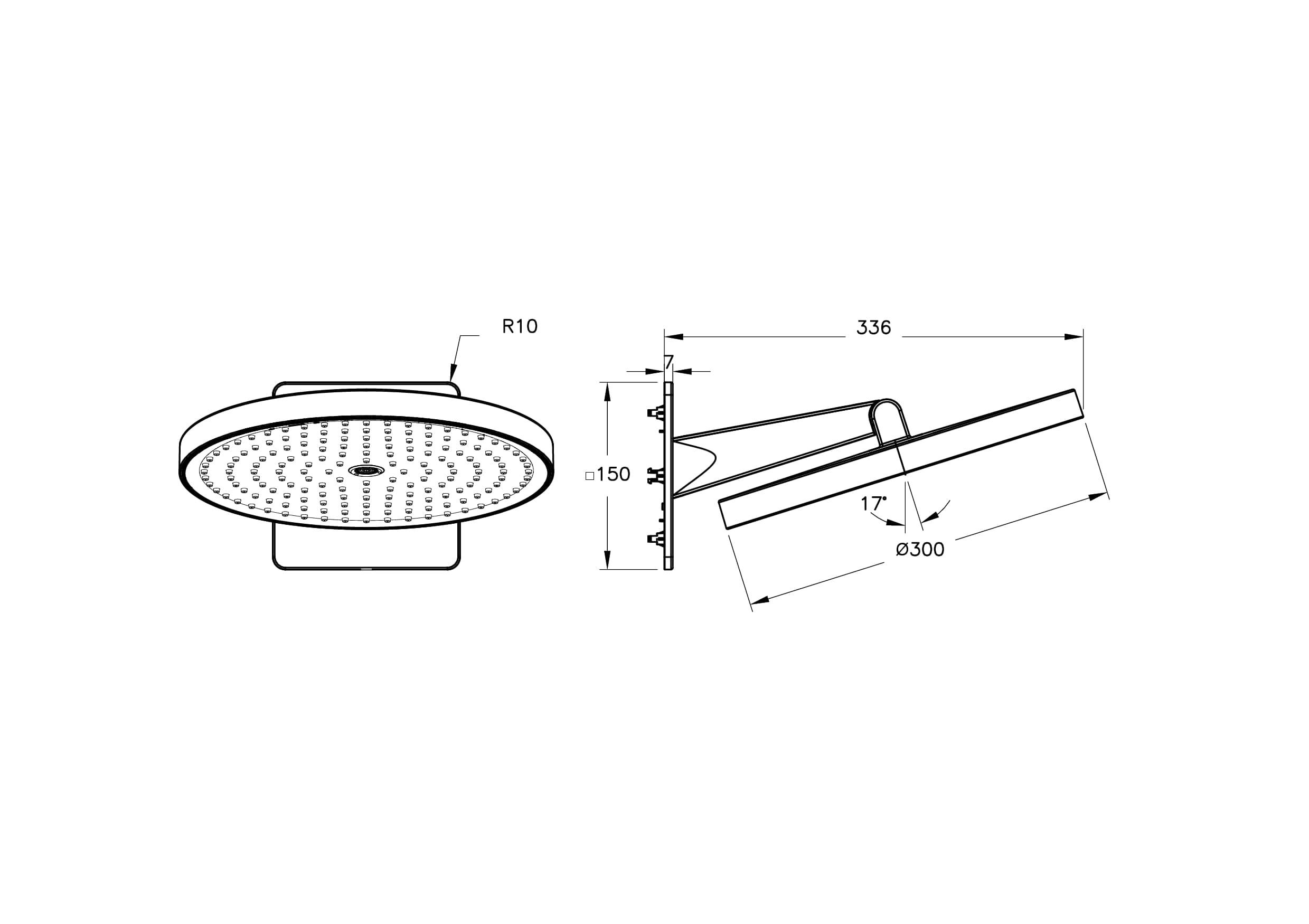 Vitra Prime Round Duş Başlığı 2 Fonksiyonlu 300 Ø Fırçalı Altın A4592225