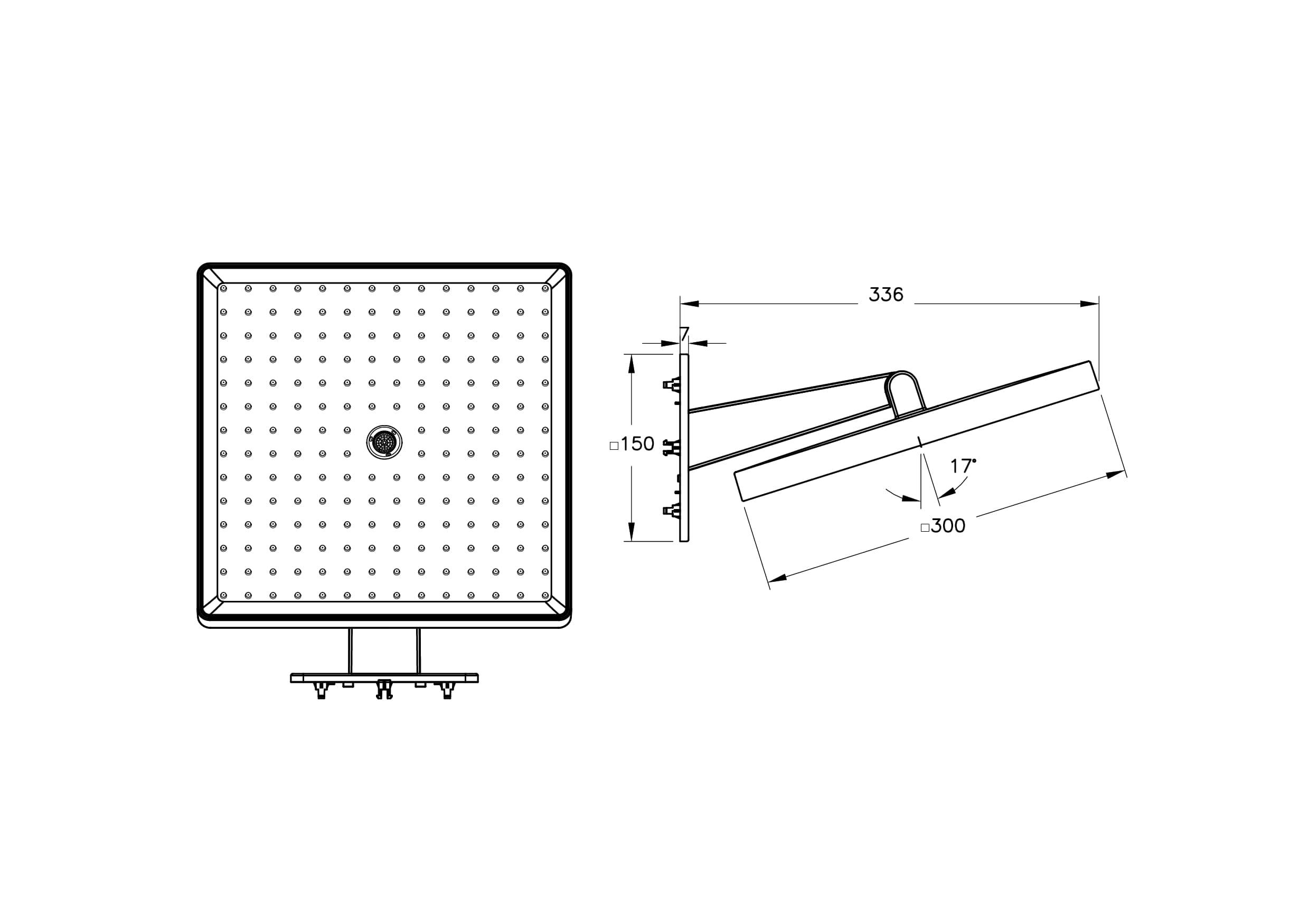 Vitra Prime Square Duş Başlığı 2 Fonksiyonlu 300Mm Fırçalı Altın A4592325