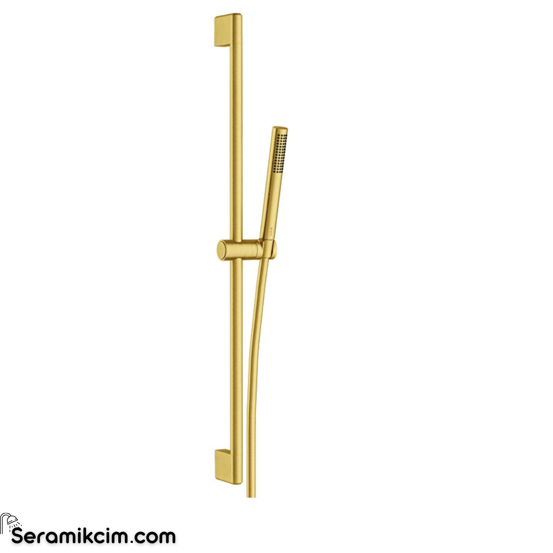 Vitra Prime Stick Round Sürgülü El Duşu Fırçalı Altın A4592925