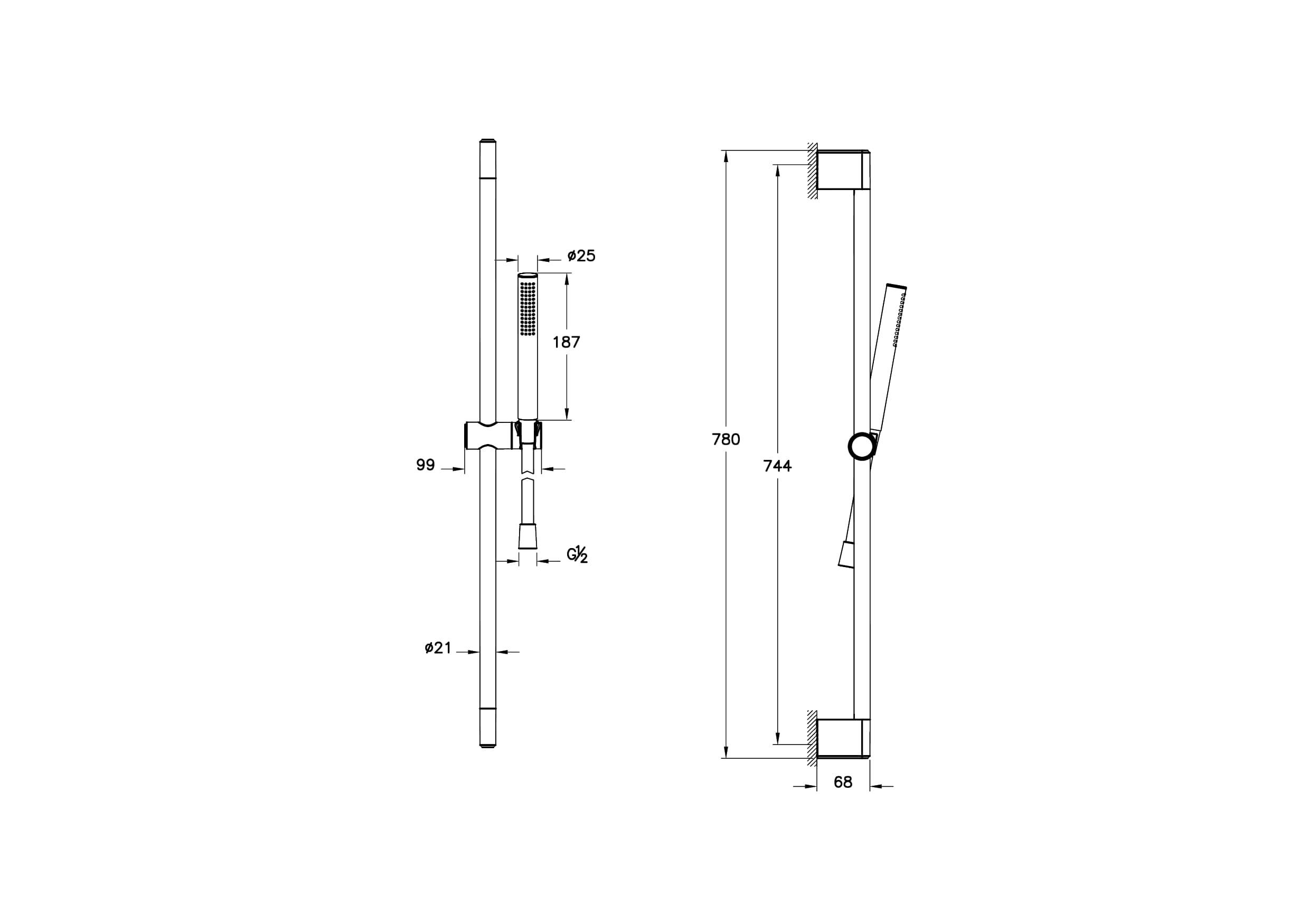 Vitra Prime Stick Round Sürgülü El Duşu Fırçalı Altın A4592925