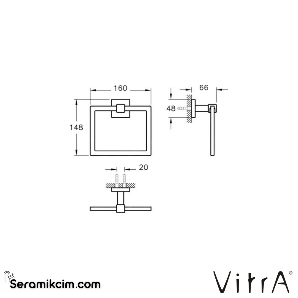 VitrA Q-Line Halka Havluluk A44994 - A44994