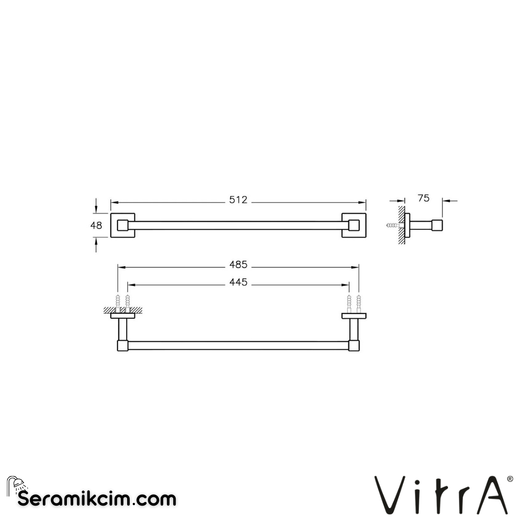 VitrA Q-Line Uzun Havluluk A44995 - A44995
