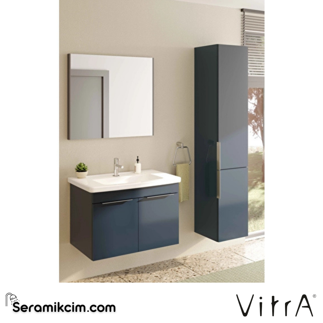 VitrA Quadrum Boy Dolabı 35 cm parlak antrasit, sağ 66194 - 66194