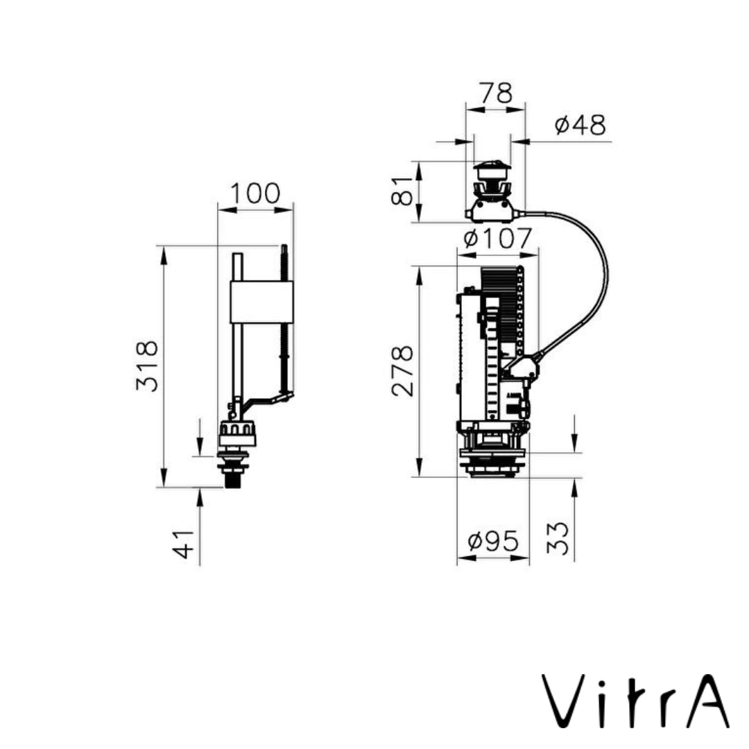 VitrA Rezervuar İç Takım 3/6lt Çift Kademeli 330B2016