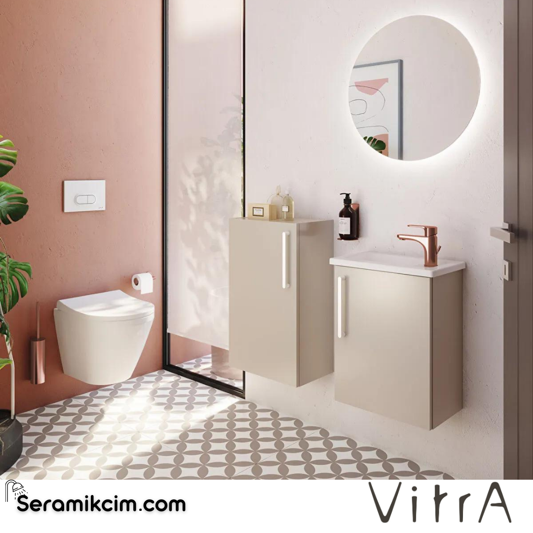 Vitra Root Alt Ünite, 40 Cm, Dar, Parlak Sahra Beji, Sol - 66220